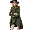 BURDULLY Autumn Army Green Coat Women Winter Loose Wool Coats For Ladies 2018 New Overcoat High Quality Elegant Woolen Casacos