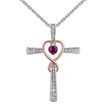 Crystal from Austria Elements Heart Cross Pendant Necklaces Vintage Retro Women Jewelry White Gold Plated 27993