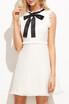 Women Sleeveless Dress Bow Tie Fringing High Waist Homecoming Dress