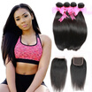 Dream Like 100 Human Hair 4 Bundles Indian Virgin Hair Straight Hair with Closure