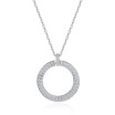 Aiyaya Fashion Jewelry Micro Cubic Zircon Pave Round Circle Pendnat Necklace Chain