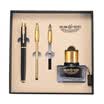 Hero HERO 1801 black sand IM metal rod gold pen ink pen ball pen three-in-one lucky gift gift stationery set
