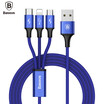 Baseus Rapid Series Micro USB 8 Pin Type-C Cable 12M 3A Fast Charging Aluminum Alloy Connector Reinforced Wiring