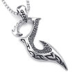Hpolw Mens Biker Tribal Phoenix Bird Firebird Stainless Steel Pendant Necklace 22 inch Chain