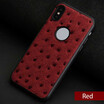 Genuine Leather Phone Case For iPhone X Ostrich Texture Back Cover Show logo For 7 8 Plus Cases