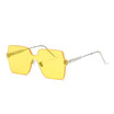 SHAUNA Newest Candy Color Trending Women Rimless Sunglasses 3 Layers Thick Lens Fashion Men Square Rose Red Yellow Shades UV400