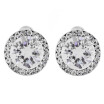 Aiyaya White Gold Plated High Quality Cubic Zircon Round Stud Earrings For Womens
