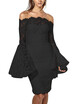 Lace Off the Shoulder Flare Long Dress Summer Sleeves Bodycon Mini Dress
