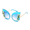 SHAUNA Oversize Luxury Crystal Decoration Women Cat Eye Sunglasses Spring Hinges Fashion Ladies Gradient Lens Eyeglasses