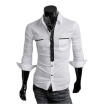 Camisa Para Hombre Zogaa New Matcing Color Slim