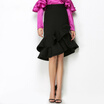 Mermaid Skirt Female High Waist Bodycon Ruffles Patchwork Irregular Midi Skirts Spring Fashion OL 2018 Clothing