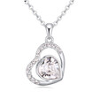 Heart Pendant Necklace Crystal from Austrian Elements For Women Gifts Statement Jewelry White Gold Plated 22084