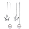 Korea Trendy Jewelry Star Fashion Tassel Earrings For Women Cubic Zirconia Simulated Pearl Long Drop Earrings WHE173