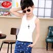 Langsha childrens vest girls sling cotton summer girl big boy boy underwear white 110
