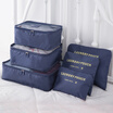 ShengNiShangPin storage bag travel storage bag waterproof luggage finishing bag clothing storage 6 piece set dark blue