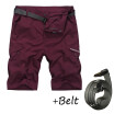 Mens Waterproof tactical Shorts Elastic waist Quick Dry combat Cargo shorts pants with belt M-4XL
