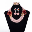 Luxury Nigerian Bridal Beads Jewelry Traditional African Wedding Statement Necklace Set Women Party Costume Accessories