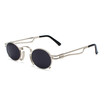 SHAUNA Vintage Small Oval Sunglasses Unique Punk Styles Hollow Out Metal Frame Red Lens Glasses UV400
