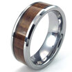 Hpolw Mens Tungsten steel Ring Wood Grain amber colouredBrownSilver weddingengagement ringWidth8mm