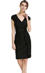 Womens Cap Sleeve V neck Bodycon Party Dress