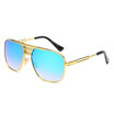 SHAUNA Fashion Women Square Sunglasses Brand Designer Men Golden Metal Frame Clear Lens Eyewear UV400