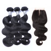 8A Peruvian Virgin Hair Body Wave With Closure 3 Bundles Peruvian Remy Human Hair Weave And Lace Closure 4 Pcs Lot Natural Black
