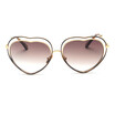 SHAUNA Oversize Double Rims Women Heart Sharp Sunglasses Fashion Fashion Gradient Lens Glasses UV400