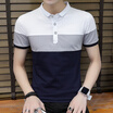 DaMaiZhang Brand Stripe Slim Polo Fashion Casual Business Shirt Summer Tshirt High Elastic Quality Top Tee for Men