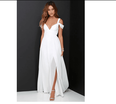 Womens V-Neck Backless Chiffon Maxi Dress