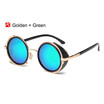 SHAUNA vintage women steampunk retro coating men round sunglasses brand designer punk sun glasses UV400
