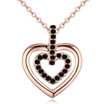 Double Heart Necklace Rhodium Plated Necklaces of Crystal Pendants Necklace for Womens Gift Rose Gold Plated 20511