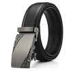 XHtang Mens Belt Genuine Leather Automatic Buckle belt For Waistband Ratchet Strap Black Leather Belt Designer Belt For Jeans Gift