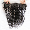 Indian Curly Lace Frontal Closure Ear to Ear Size 13x4 inch Indian Virgin Remy Human Hair Lace Closures Deep Curly Natural Color