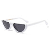 SHAUNA Unique Half Frame Women Cat Eye Sunglasses Brand Designer Fashion Ladies Pink TintClear Lens Shades