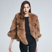 Fox fur vest natural leather grass jacket female autumn&winter coat real fur coat fox tail fur collar fashion design warm
