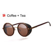 SHAUNA vintage women steampunk retro coating men round sunglasses brand designer punk sun glasses UV400
