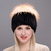 Real knitted water leopard fox fur hat womens winter mink fur hat female Russia warm cap 2018 new womens fur hood DHY17-07
