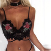 Women Floral Sheer Lace Triangle Bralette Unpadded Push Up Bra Crop Top Lingerie