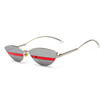 SHAUNA 2018 Ins Popular Double Color Lens Women Small Cat Eye Sunglasses Fashion Men Red Stripe Glasses UV400