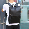 Fashion Men PU Backpack Simple Shoulder Bag for Teenage Boys Leather Male Student Bag Pack Middle School Student Bag Travel Bag