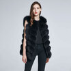 Womens Jacket Fox Fur Vest Real Fur Coat Furry Jacket Natural Fox Fur Warm Fashion Stitching Stripe New Discount 2018 New