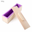Rectangular Solid DIY Handmade Silicone Soap Mold Wooden Box with Cover