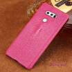 Genuine Leather Phone Case For LG G3 G4 G5 G6 Case Natural Pearl Fish Skin Back Cover