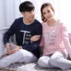 Arctic velvet pajamas home service men&women couples pajamas letters pure color cotton can wear long sleeves sets of home clothing set B541102011-5 male XXXL