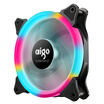 Patriot aigo Aurora Rainbow 14CM computer chassis LED fan supports large 4P serial interface water cooling exhaust shock absorber pad gift 4 screws