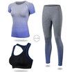 Yoga Set 3 PCS Workout Sexy Sport Suit Gym Running Shirt legging Pants Sport Bra