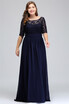 Long Evening Lace Dress A-line Chiffon Party Gown Formal Party Lace Dresses Mother Of The Bride Gown Plus Size Dress