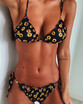 Women Sunflower Fruit Bikini Padded Push-Up Bra Swimsuit Beachwear Swimwear