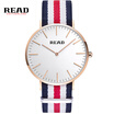 READ 2020 Simple Quartz Lovers fashion watches for men & boyfriend couple pink gold strap nylon case blue white ultrathin red