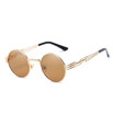Gothic Steampunk Sunglasses Men Women Metal WrapEyeglasses Round Shades Brand Designer Sun glasses Mirror High Quality UV400
